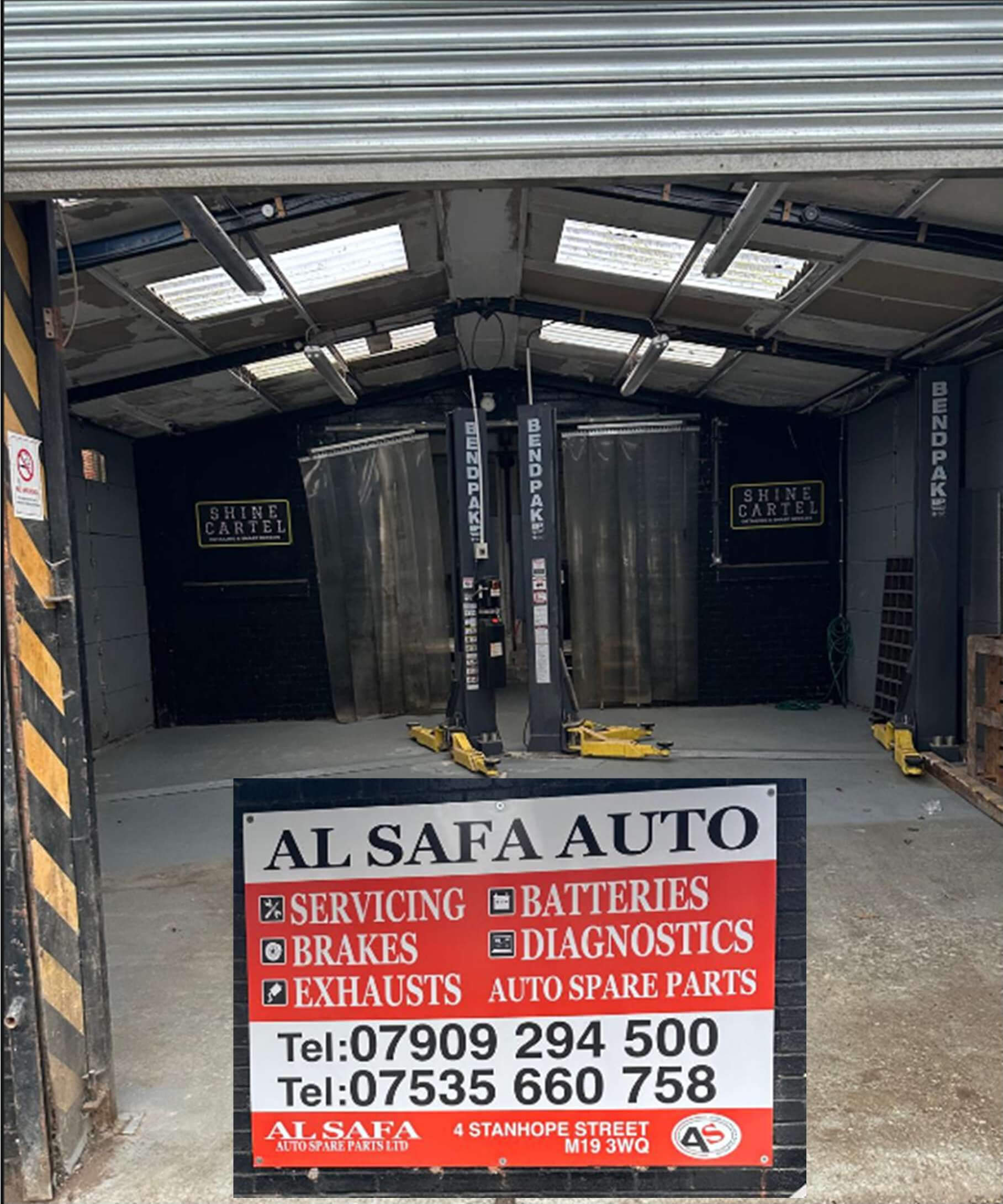 Al Safa Autos signage outside the garage